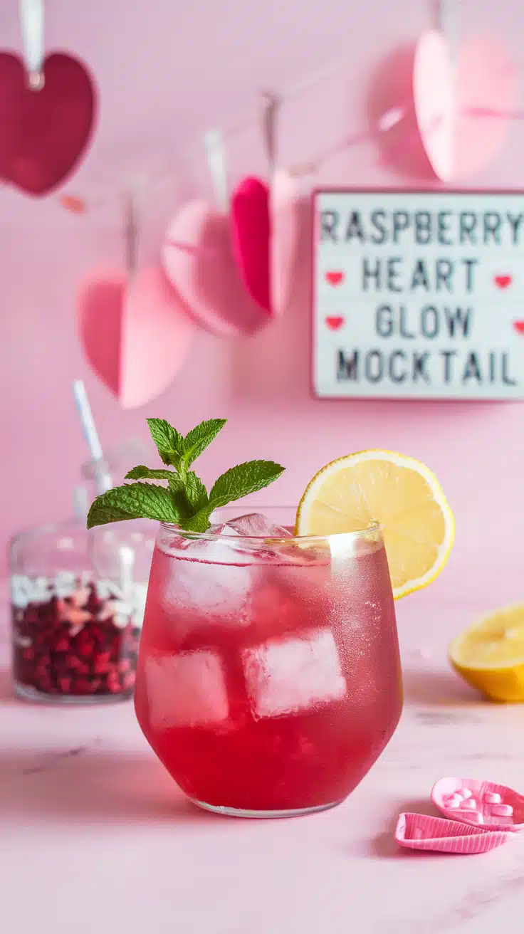 Raspberry Heart Glow Mocktail