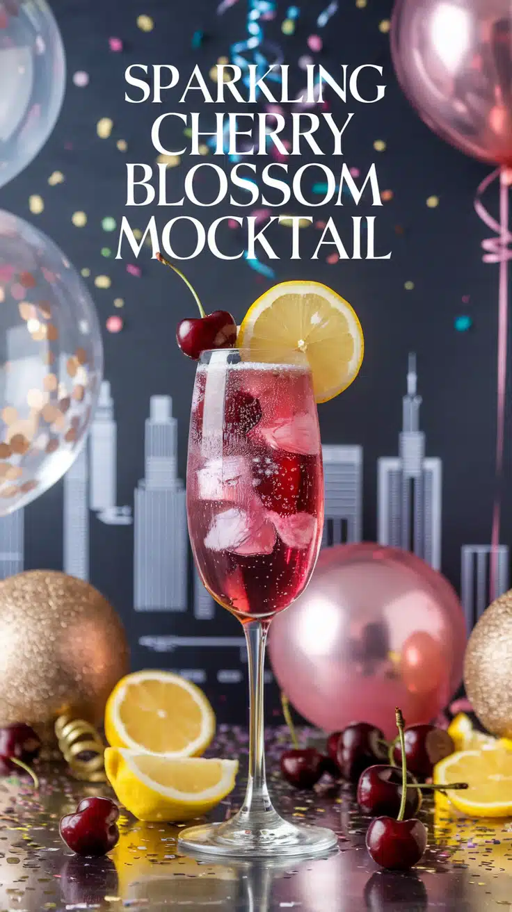 Sparkling Cherry Blossom Mocktail