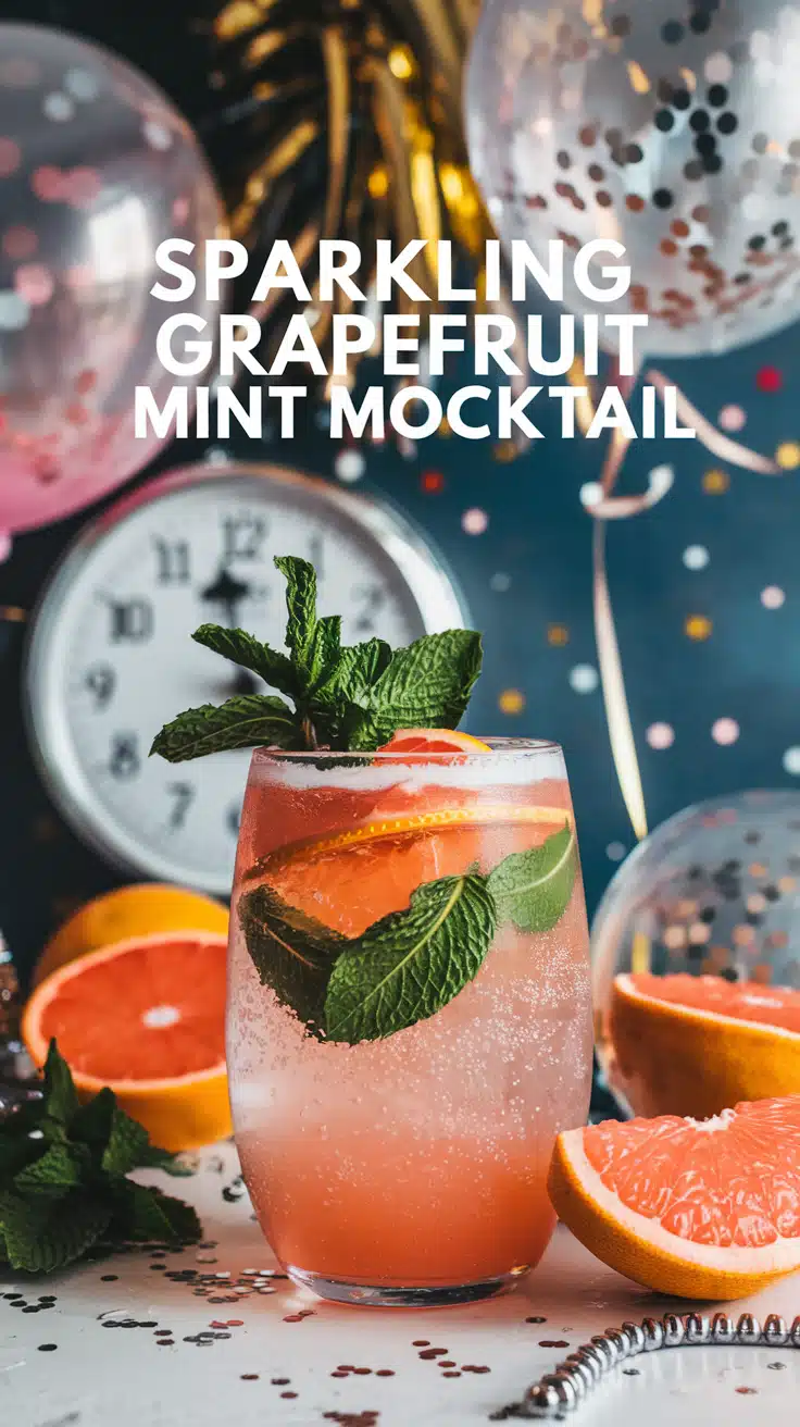 Sparkling Grapefruit Mint Mocktail