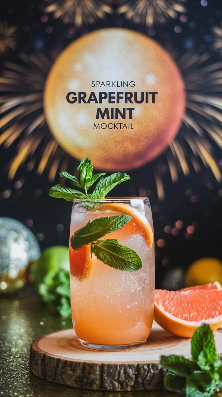 Sparkling Grapefruit Mint Mocktail