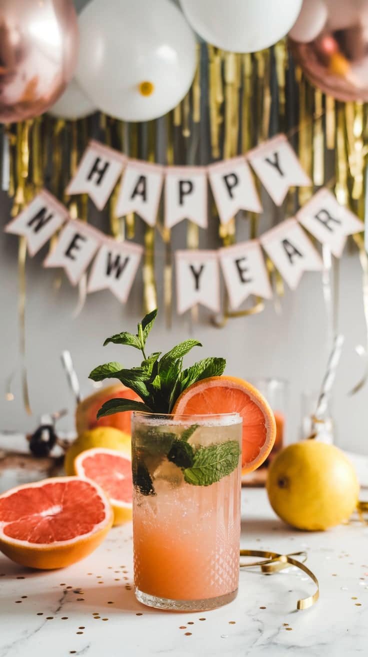 Sparkling Grapefruit Mint Mocktail