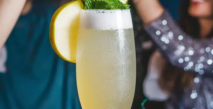 Sparkling Pear Champagne Mocktail