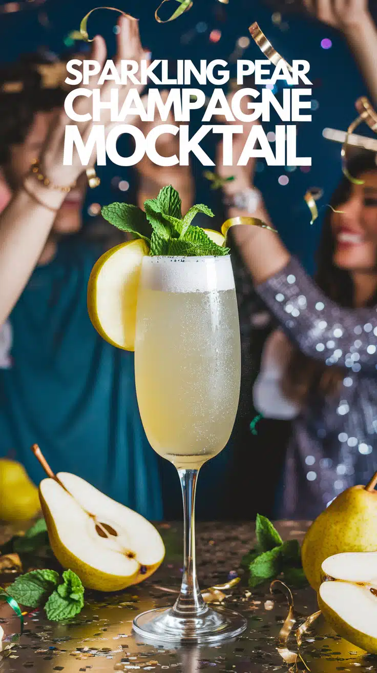 Sparkling Pear Champagne Mocktail