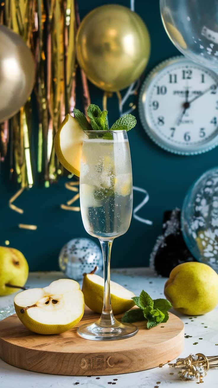 Sparkling Pear Champagne Mocktail