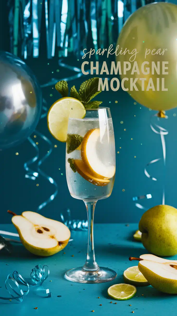 Sparkling Pear Champagne Mocktail