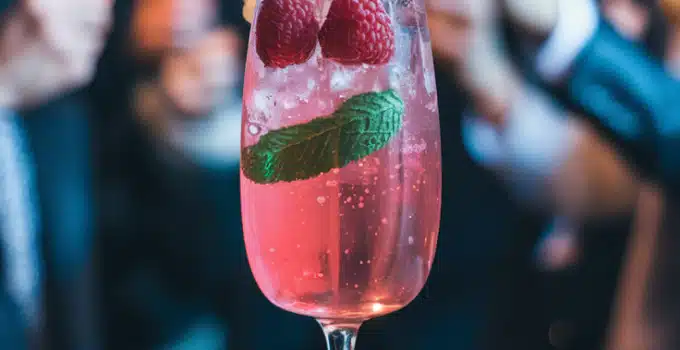 Sparkling Raspberry Champagne Mocktail