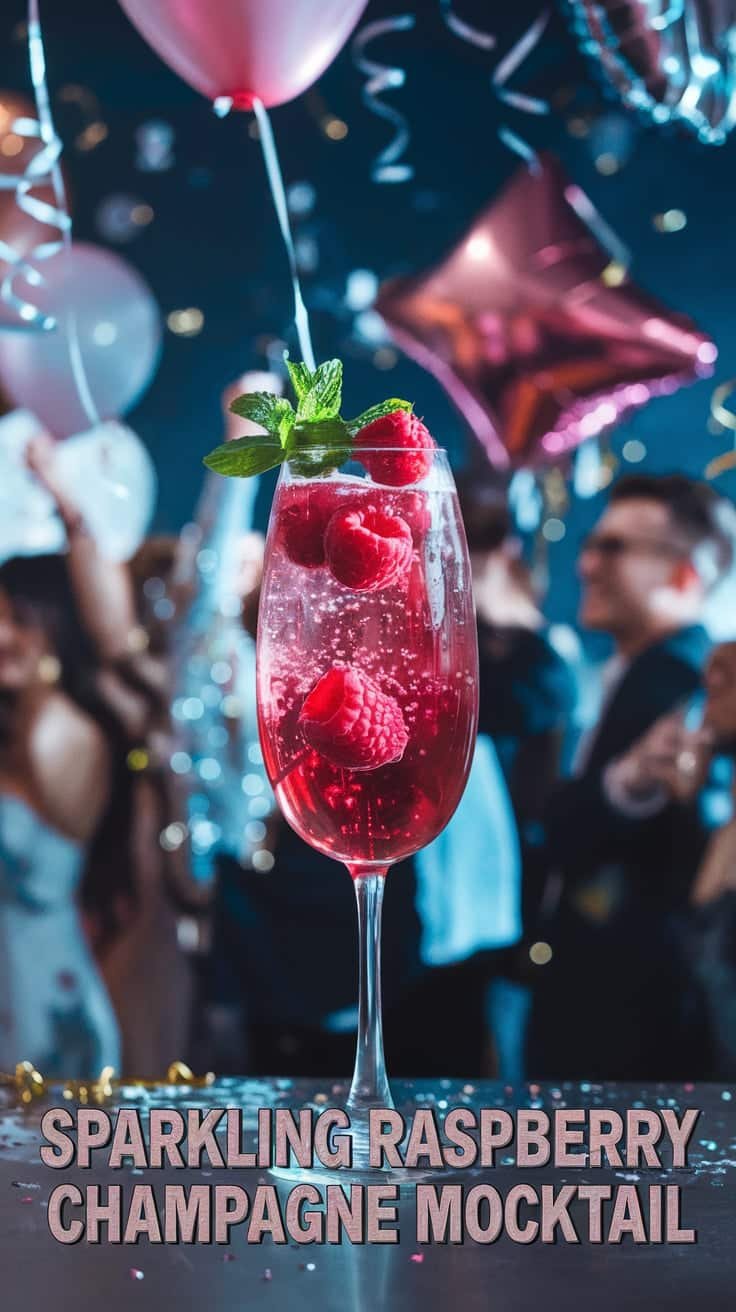 Sparkling Raspberry Champagne Mocktail