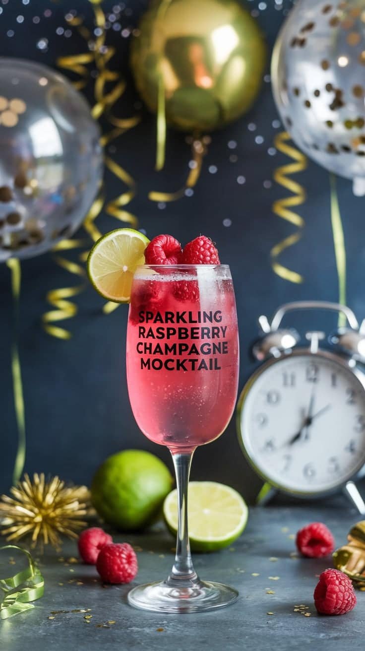 Sparkling Raspberry Champagne Mocktail