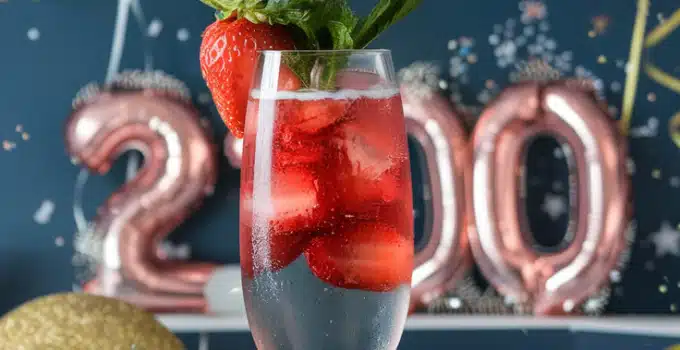 Strawberry Champagne Sparkle Mocktail