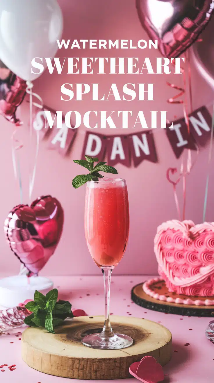 Watermelon Sweetheart Splash Mocktail