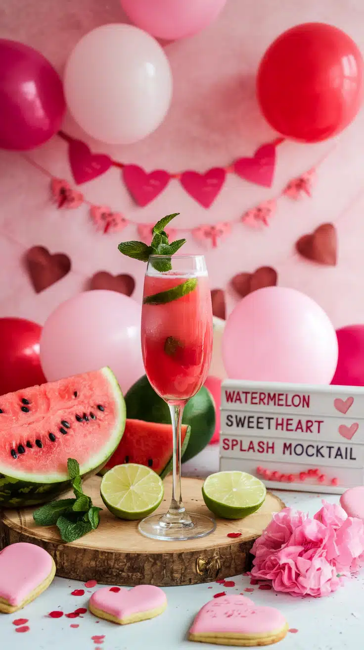 Watermelon Sweetheart Splash Mocktail