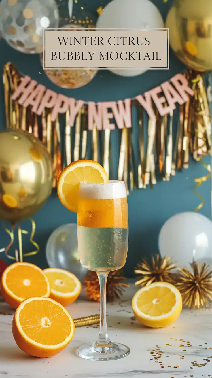 Winter Citrus Bubbly Mocktail