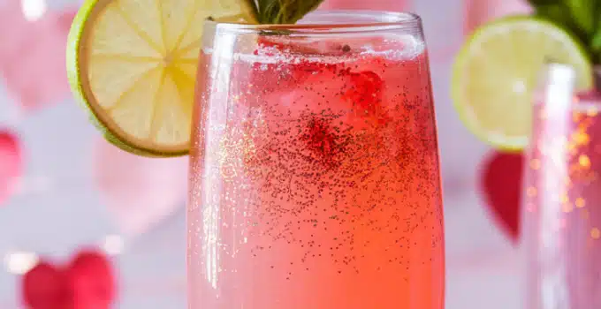Pink Guava Glitter Mocktail