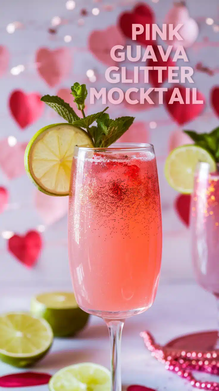 Pink Guava Glitter Mocktail