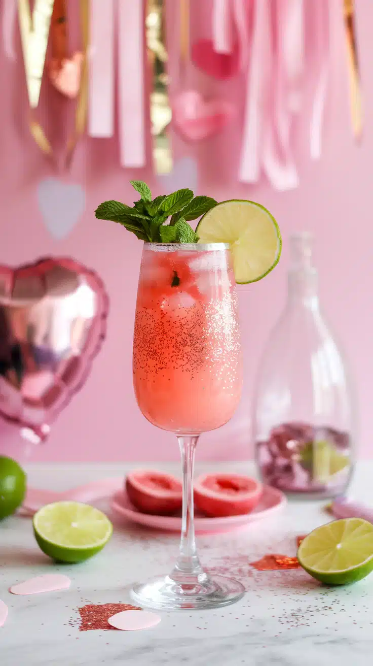 Pink Guava Glitter Mocktail